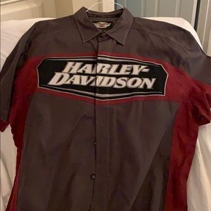 Garage shirt in dark grey and burgundy